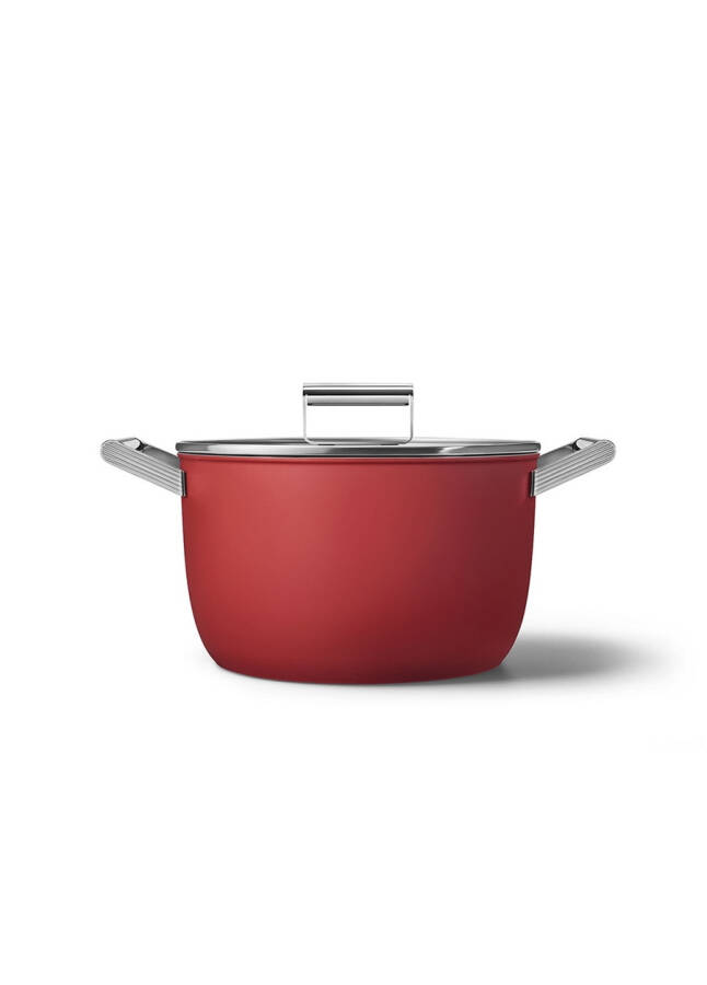 Кастрюля SMEG Cookware 50'S CKFC2611RDM стиль красный 26 см 7,7 л - 13