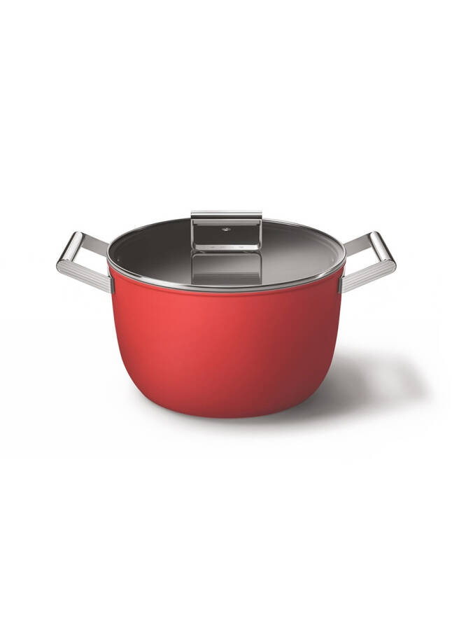 Кастрюля SMEG Cookware 50'S CKFC2611RDM стиль красный 26 см 7,7 л - 16