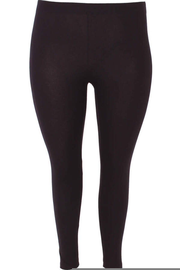 Katta o'lchamli tek rangli leggins 22639 Qora - 3