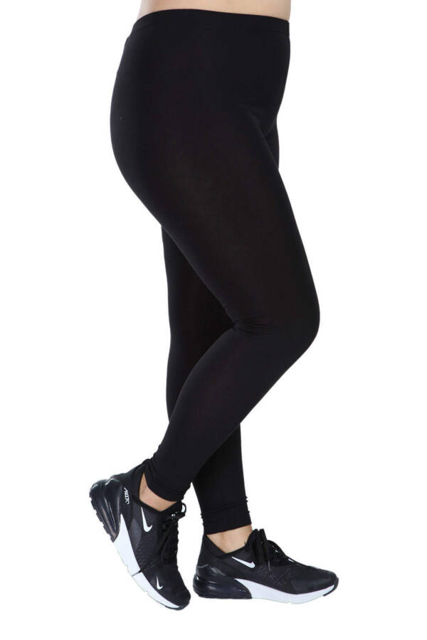 Katta o'lchamli tek rangli leggins 22639 Qora - 7