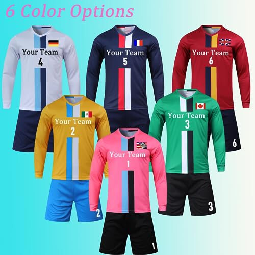 Kattalashgan/Bolalar uchun Goalkeeper Jersey Futbol uchun Maxsus Goalkeeper Jersey Shaxsiylashtirilgan Uzoq Yengli va Shim kiyimlari bilan Ism Jamoa Logosi - 5