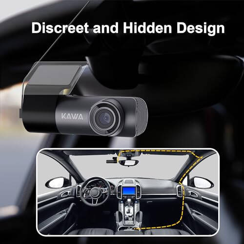 KAWA Dash Cam 2K, Arabalar İçin Mini Ön Kamera, Akıllı Ses Kontrolü, 1296P QHD, Dahili WiFi, 24 Saat Park Modu, Döngü Kaydı, G-Sensörü, Gece Görüşü, iOS/Android Mobil Uygulama, 256GB'a Kadar Destek - 2