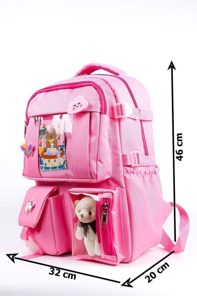 Kawaii Korean Style Full Accessory Orthopedic Domestic Daily School Backpack - 11