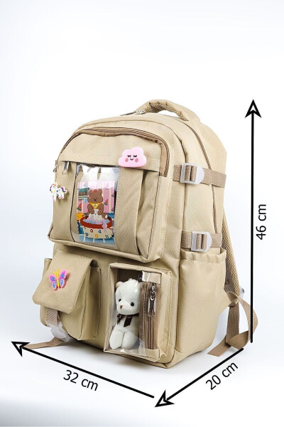 Kawaii Korean Style Full Accessory Orthopedic Domestic Daily School Backpack - 2