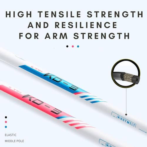 Kawasaki Badminton Set Professional Graphite Badminton Racket Lightweight & high Performance for Sports, Training and Entertainment Including 3 Badminton shuttlecocks & 2 overgrips & Carrying Bag - 4