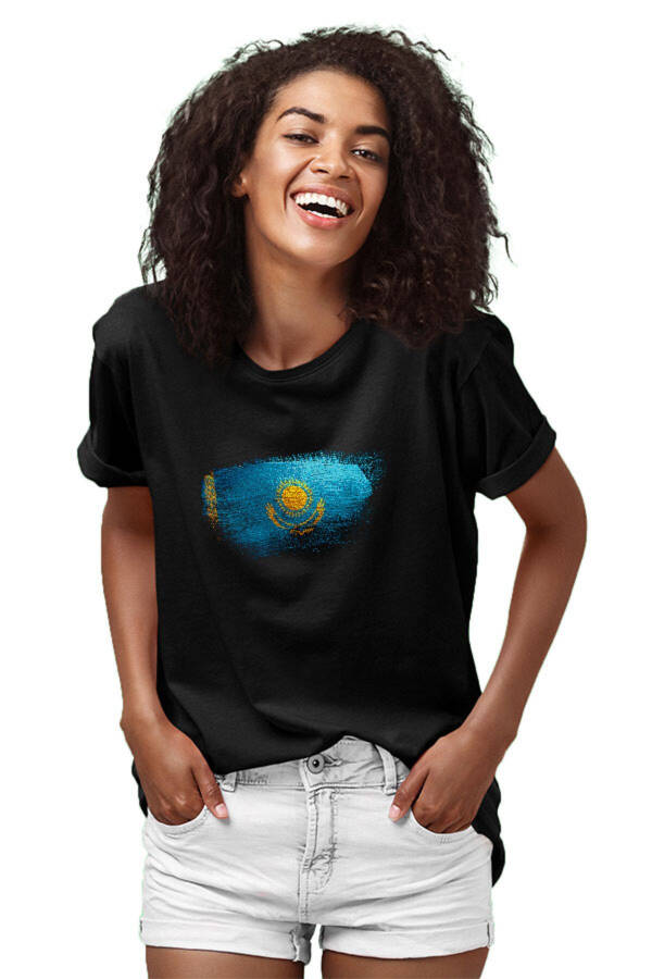 Kazakhstan Black Unisex T-Shirt - 2