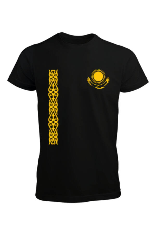 Kazakhstan Flag Black Men's T-shirt - 1