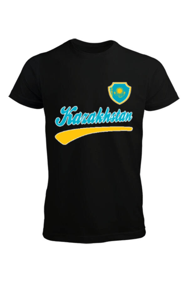 Kazakhstan Flag Black Men's T-Shirt - 1