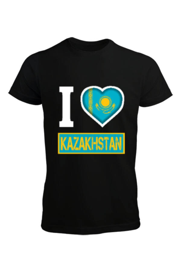 Kazakhstan Flag Black Men's T-Shirt - 1