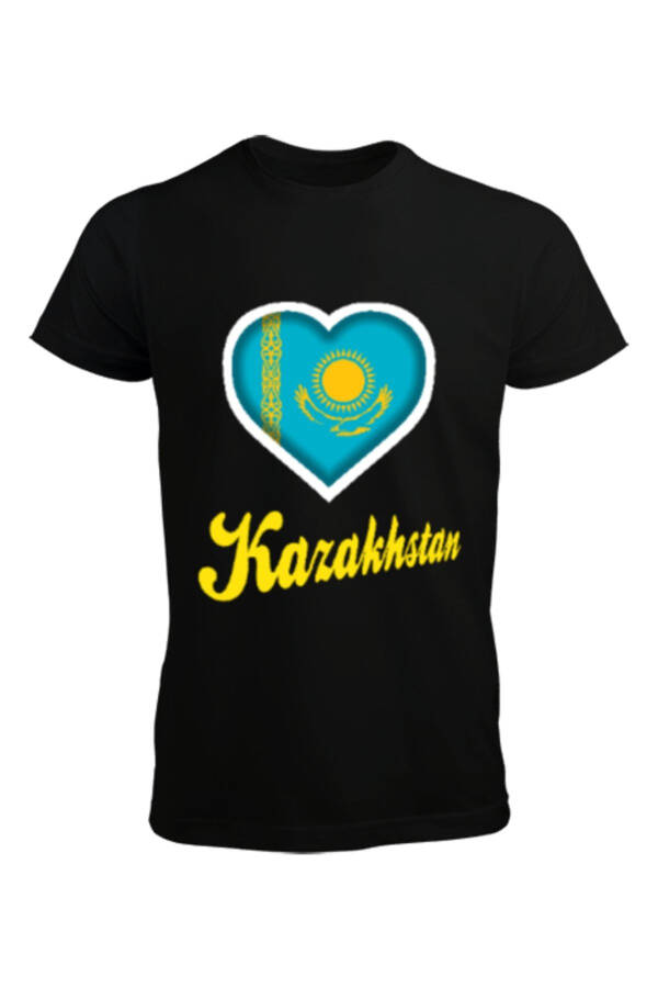 Kazakhstan Flag Black Men's T-shirt - 1