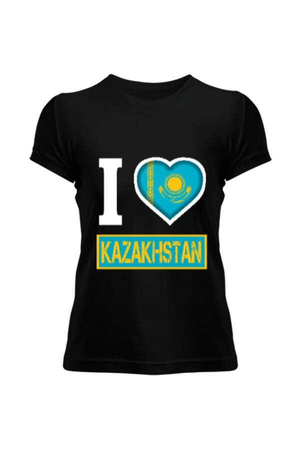 Kazakhstan Flag Black Women's T-shirt - 1