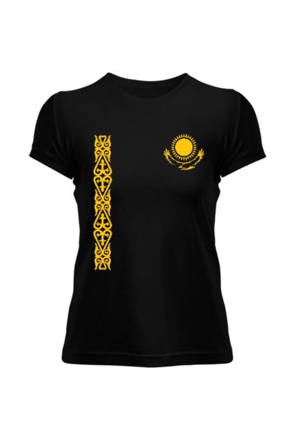 Kazakhstan Flag Black Women's T-Shirt - 1