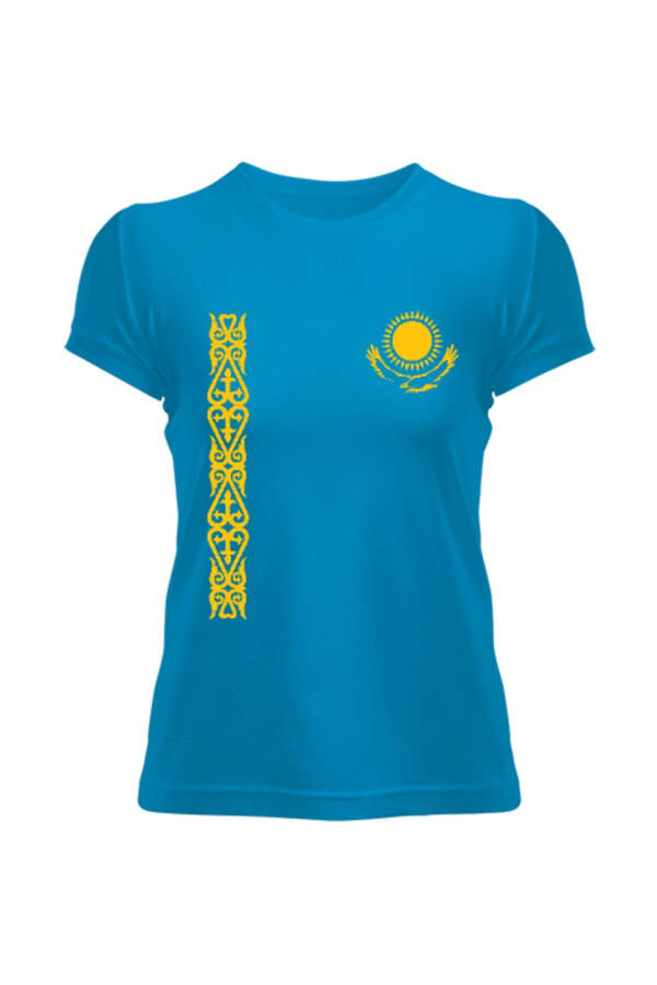 Kazakhstan Flag Turquoise Women's T-Shirt - 1