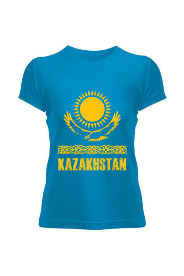 Kazakhstan Flag, Turquoise Women's T-Shirt - 1