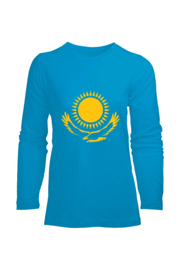 Kazakhstan Flag Women's Long Sleeve T-Shirt - 1