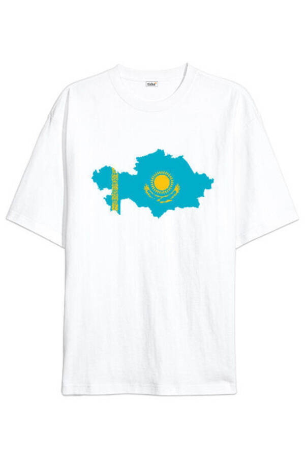 Kazakhstan, Kazakhstan V4 White Oversize Unisex T-shirt - 1