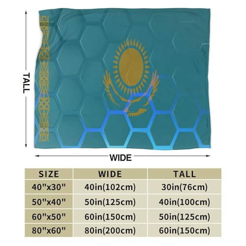 Kazakistan Bayrağı Atkı Battaniye 40