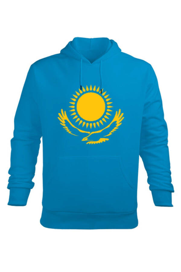 Kazakistan Bayrağı Erkek Kapüşonlu Hoodie S - 1