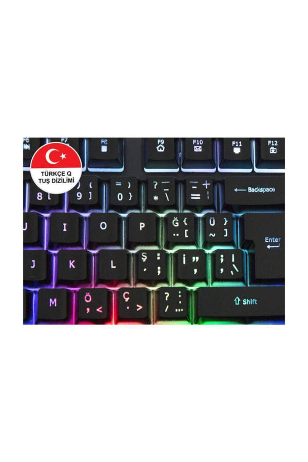 Kb-r800 Metafor Usb Gökkuşağı Aydınlatmalı Q Metal Yüzey Gaming Oyuncu Klavyesi Siyah - 2