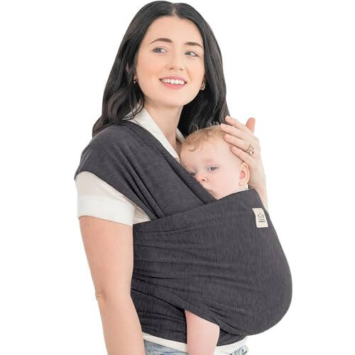 KeaBabies Baby Wrap Carrier - All in 1 Original Breathable Baby Sling, Lightweight, Hands Free Baby Carrier Sling, Baby Carrier Wrap, Baby Carriers for Newborn, Infant, Baby Wraps Carrier (Mystic Gray) - 25