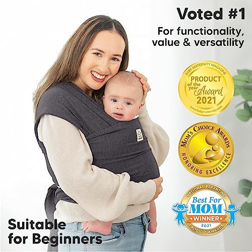 KeaBabies Bebek Sarğı Taşıyıcı - Hepsini Bir Arada Orijinal Nefes Alabilen Bebek Slingi, Hafif, Eller Serbest Bebek Taşıyıcı Slingi, Bebek Taşıyıcı Sarğı, Yeni Doğan, Bebek, Bebek Sarğı Taşıyıcılar (Mistik Gri) - 27