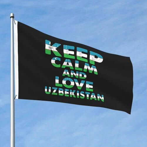 Keep Calm And Love Uzbekistan Flags 2x3 Outdoor Banner Vivid Colors Double Sided Flag Polyester Flags For Outside Patio Lawn Decor Flags - 5