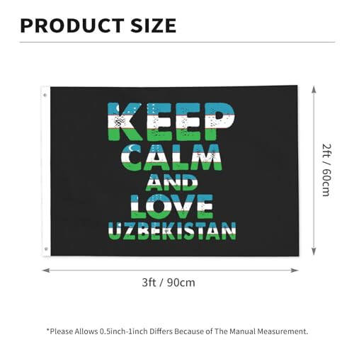 Keep Calm And Love Uzbekistan Flags 2x3 Outdoor Banner Vivid Colors Double Sided Flag Polyester Flags For Outside Patio Lawn Decor Flags - 6