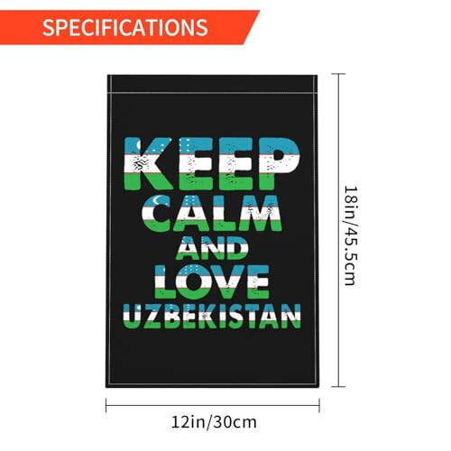 Keep Calm And Love Uzbekistan Garden Flags For Outside 12x18 Inch Double Sided Garden Flag Home Lawn Decor Flag Holiday Seasonal Welcome Flags - 6