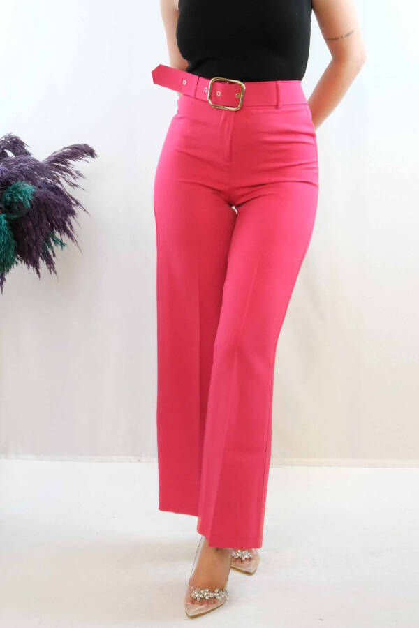 Kemerli Pantolon Pembe - 1