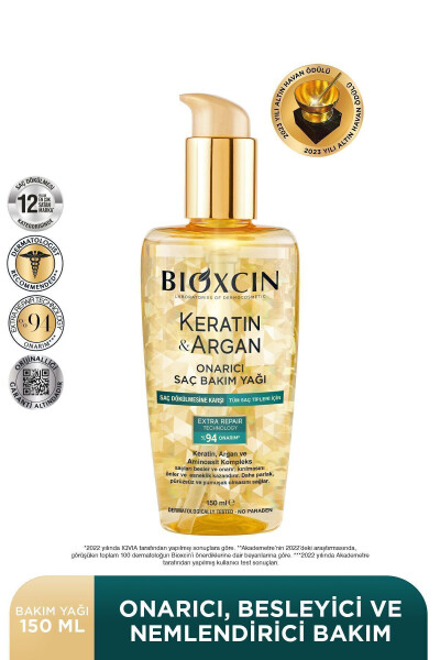 Keratin Argan Besleyici Onarıcı Saç Bakım Yağı 150 ml - Yıpranmış Ve Hassas Saçlar - 9