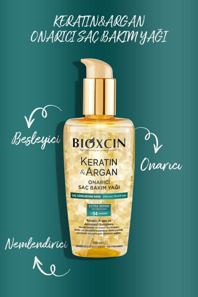 Keratin Argan Besleyici Onarıcı Saç Bakım Yağı 150 ml - Yıpranmış Ve Hassas Saçlar - 13