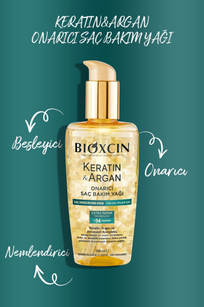 Keratin Argan Besleyici Onarıcı Saç Bakım Yağı 150 ml - Yıpranmış Ve Hassas Saçlar - 5