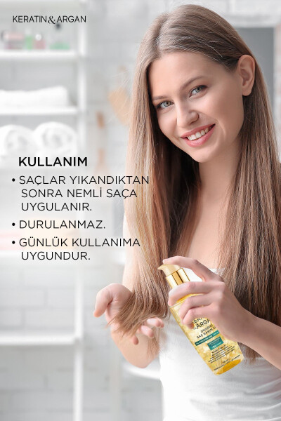 Keratin Argan Oziqlantiruvchi Tiklovchi Soch Parvarish Yog'i 150 ml - Shikastlangan Va Sezgir Sochlar Uchun - 12