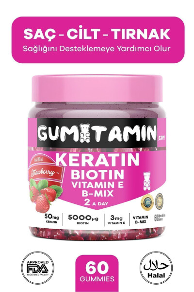 Keratin, Biotin 5000 Hair and Skin Vitamin - 1