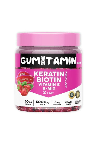 Keratin, Biotin 5000 Hair and Skin Vitamin - 3