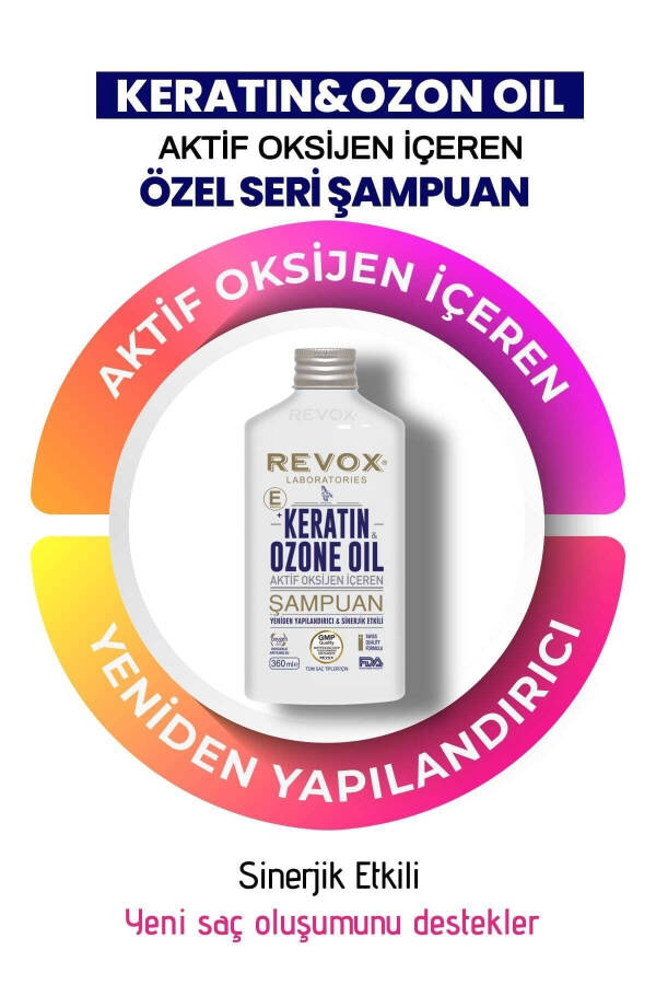 Keratin & Ozon Yağı Aktif Oksijen İçeren E Vitaminli Yeniden Yapılandırıcı Şampuan - 2