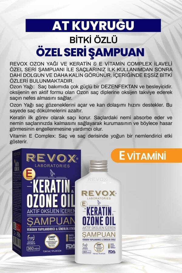 Keratin & Ozon Yağı Aktif Oksijen İçeren E Vitaminli Yeniden Yapılandırıcı Şampuan - 4