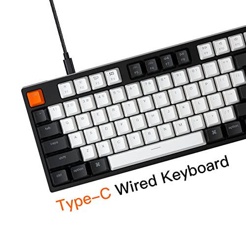 Keychron C2 Full Size Wired Mechanical Keyboard for Mac, Hot-swappable, Gateron G Pro Brown Switch, RGB Backlight, 104 Keys ABS keycaps Gaming Keyboard for Windows, USB-C Type-C Braid Cable - 4