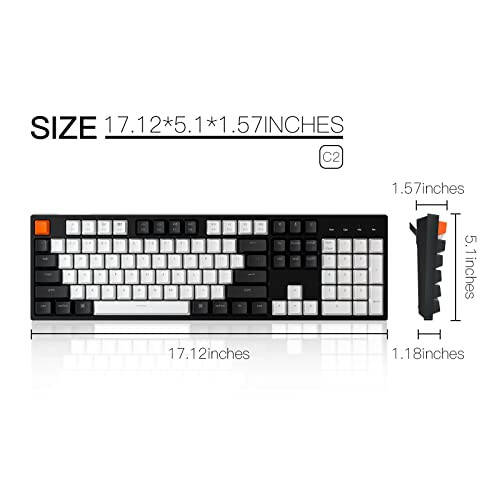 Keychron C2 Full Size Wired Mechanical Keyboard for Mac, Hot-swappable, Gateron G Pro Brown Switch, RGB Backlight, 104 Keys ABS keycaps Gaming Keyboard for Windows, USB-C Type-C Braid Cable - 7