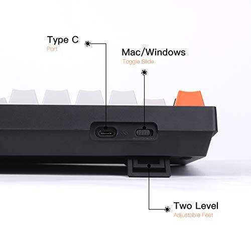 Keychron C2 To'liq Hajmli Simli Mexanik Klaviatura (Mac Uchun), Issiq almashtiriladigan, Gateron G Pro Jigarrang Kalit, RGB Orqa Yoritilishi, 104 Tugma ABS Tugma Qopqoqlari O'yin Klaviaturasi (Windows Uchun), USB-C Tipi-C To'quv Simi - 3