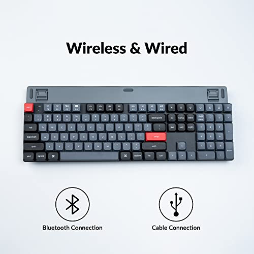 Keychron K5 Pro Değiştirilebilir Ultra İnce Özel Mekanik Klavye, RGB Tam Boy QMK/VIA Programlanabilir Kablosuz Bluetooth/USB Kablolu Klavye Mac Windows Linux İçin - Düşük Profil Gateron Kırmızı Anahtar - 4