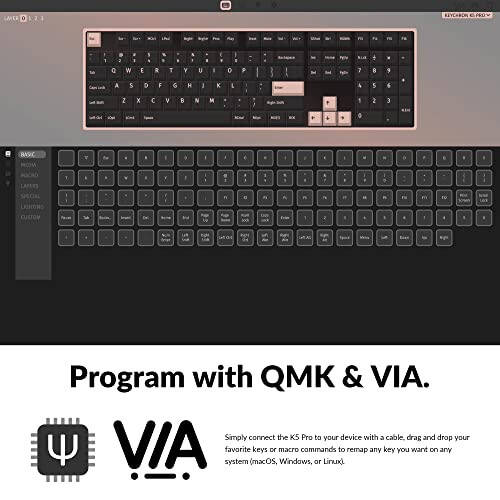 Keychron K5 Pro Değiştirilebilir Ultra İnce Özel Mekanik Klavye, RGB Tam Boyut QMK/VIA Programlanabilir Kablosuz Bluetooth/USB Kablolu Klavye Mac Windows Linux İçin - Düşük Profil Gateron Kahverengi Anahtar - 2