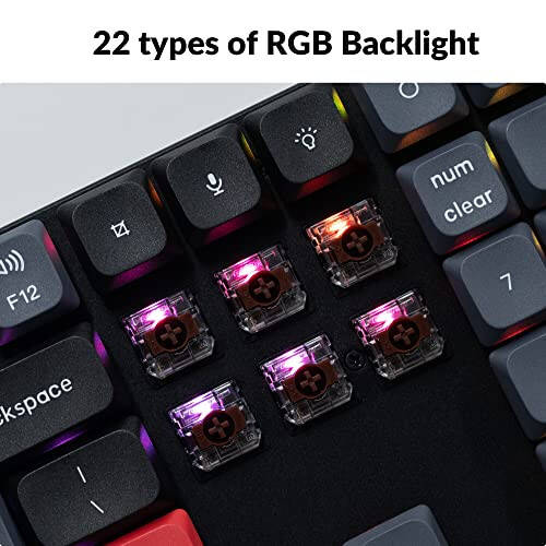 Keychron K5 Pro Hot-swappable Ultra-Slim Custom Mechanical Keyboard, RGB Full Size QMK/VIA Programmable Wireless Bluetooth/USB Wired Keyboard for Mac Windows Linux - Low Profile Gateron Brown Switch - 5