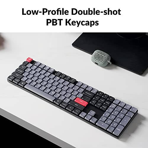 Keychron K5 Pro Hot-swappable Ultra-Slim Custom Mechanical Keyboard, RGB Full Size QMK/VIA Programmable Wireless Bluetooth/USB Wired Keyboard for Mac Windows Linux - Low Profile Gateron Brown Switch - 7