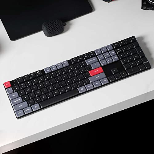 Keychron K5 Pro QMK/VIA Ultra-İnce Kablosuz Bluetooth/Kablolu USB Özel Mekanik Klavye, 108 Tuş Programlanabilir Makro RGB Arkaplan Aydınlatması PBT Tuş Kapakları Düşük Profilli Gateron Kahverengi Anahtar Mac Windows Linux İçin - 4