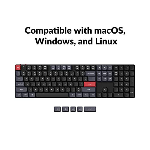 Keychron K5 Pro QMK/VIA Ultra-İnce Kablosuz Bluetooth/Kablolu USB Özel Mekanik Klavye, 108 Tuş Programlanabilir Makro RGB Arkaplan Aydınlatması PBT Tuş Kapakları Düşük Profilli Gateron Kahverengi Anahtar Mac Windows Linux İçin - 6