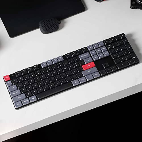 Keychron K5 Pro QMK/VIA Ultra-Ingich Simsiz Mexanik Klaviatura, 108 Tugma Maxsus Dasturlashtiriladigan Simli Klaviatura, Past Profilli Gateron Jigarrang Kalit, Oq LED Orqa Yoritilgan PBT Tugma Qopqoqlari, Mac Windows Linux Uchun - 7