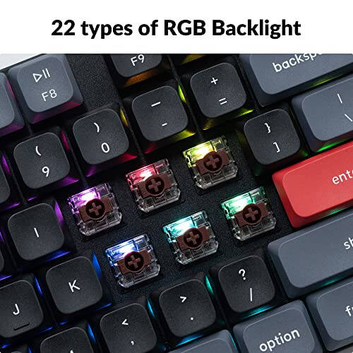 Keychron K5 Pro QMK/VIA Ultra-Slim Wireless Bluetooth/Wired USB Custom Mechanical Keyboard, 108-Key Programmable Macro RGB Backlight PBT Keycaps Low-Profile Gateron Brown Switch for Mac Windows Linux - 5