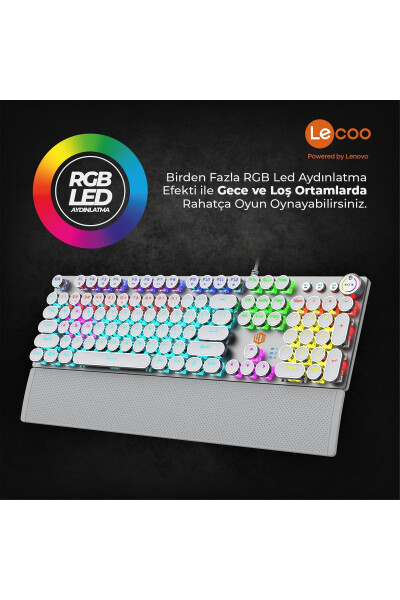 Kg1102 Usb Kablolu Makro Tuşlu Rgb Led Aydınlatmalı Mekanik Gaming Türkçe Q Metalik Klavye - 3