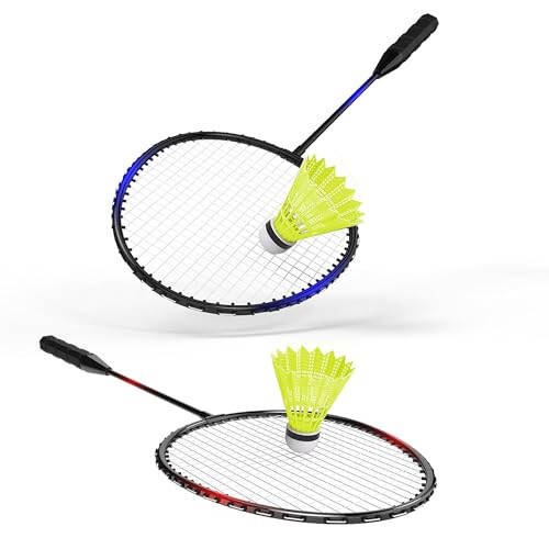 KH Badminton Raket Seti 2-4 Kişilik Yetişkin ve Çocuklar İçin, Plaj Çim Bahçe Oyunu Açık Hava Sporları, Raketler, Volanlar ve Taşıma Çantası Dahil - 3